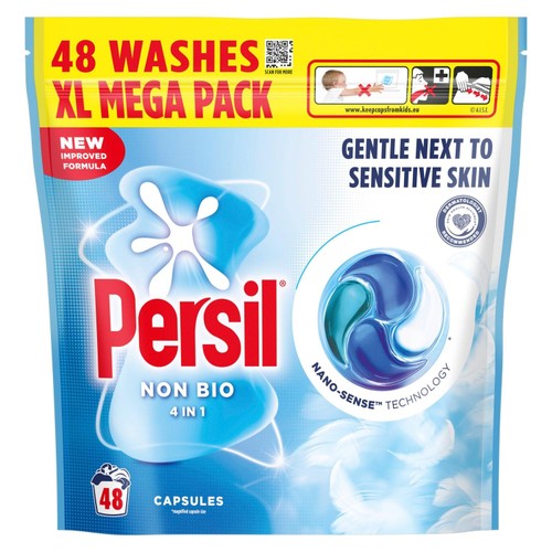 Persil Non Bio 4 in 1 Laundry Washing Detergent Capsules 48 Wash