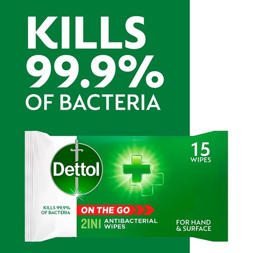 Dettol On The Go Hands And Surface Antibacterial Wipes 