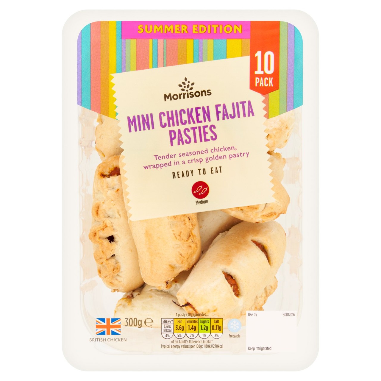 Morrisons 10 Mini Chicken Fajita Pasties 300g