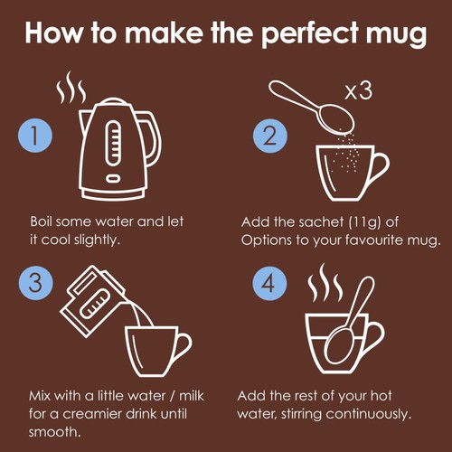 Options Instant Belgian Hot Chocolate Drink 11g