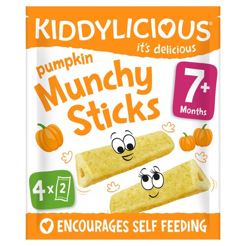 Kiddylicious Pumpkin Munchy Sticks Baby Snacks 