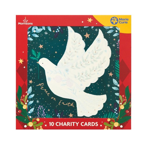 Morrisons Peace Dove Square Cards Packaged Cards 10Pk