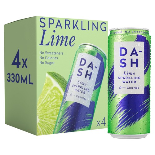 Dash Lime Sparkling Water 4x330ml