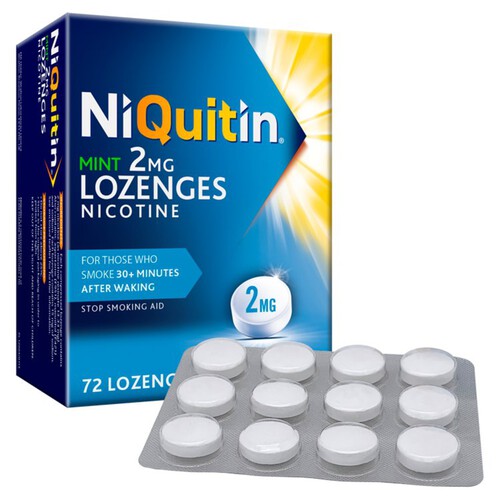 NiQuitin Mint Lozenge - 2mg, 72 Nicotine Lozenges - Stop Smoking Aid