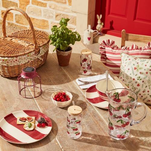 Nutmeg Striped Plate Red