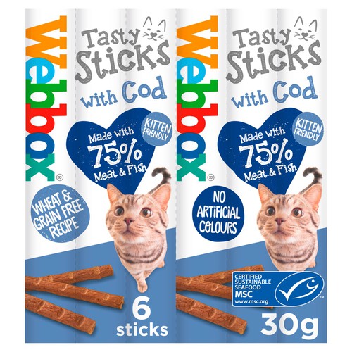 Webbox Cats Delight Tasty Sticks With Cod 6 Sticks