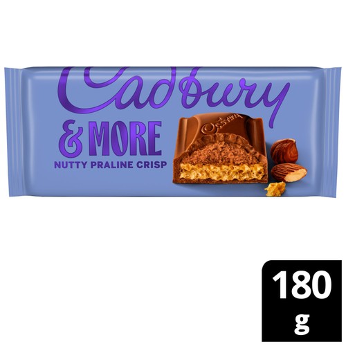 Cadbury Dairy Milk &More Nutty Praline Crisp Chocolate Bar 
