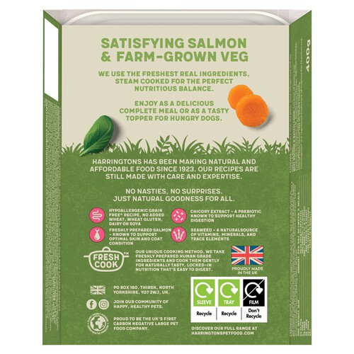 Harringtons Salmon with Potato & Vegetables Wet Dog Food Tray