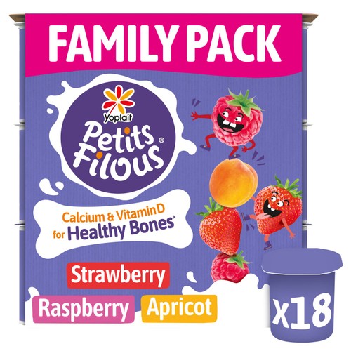 Petits Filous Strawberry, Raspberry & Apricot Yogurt Pots 