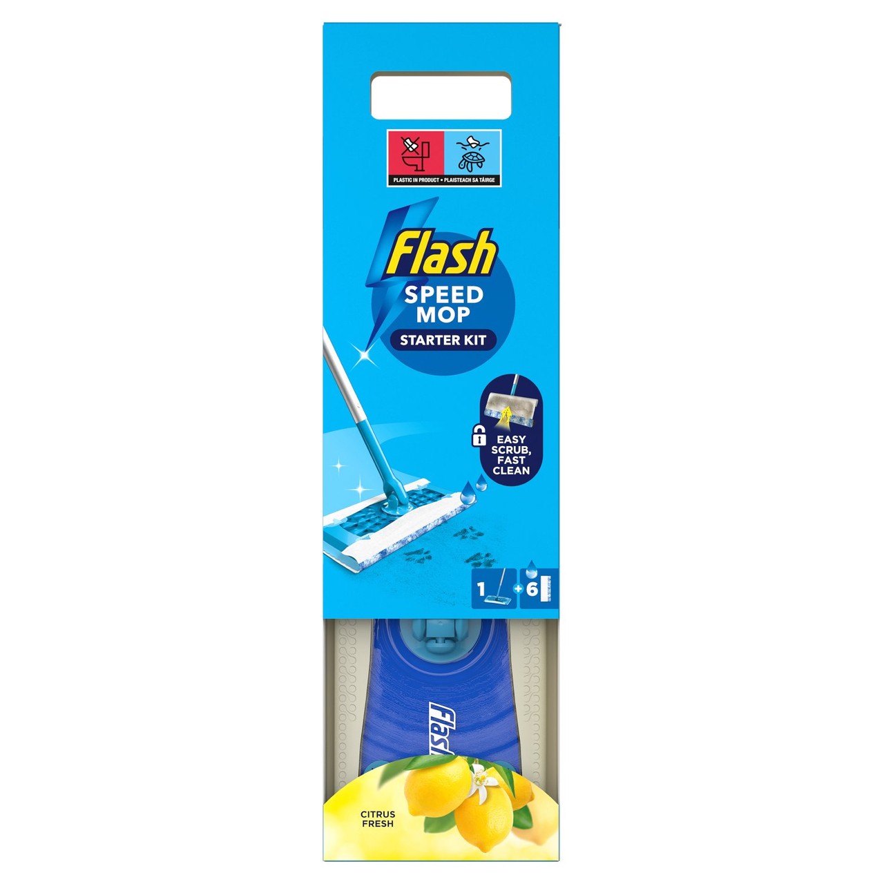 Flash Citrus Fresh Speed Mop Starter Kit With 6 Refills