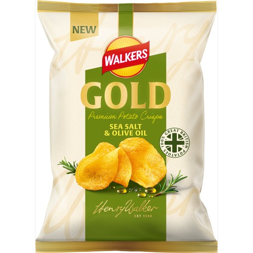 Walkers Gold Sea Salt & Olive Oil 140g