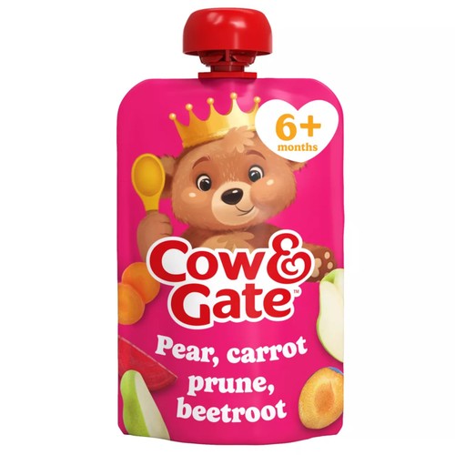 Cow & Gate FruitPouch Pear,Carrot,Prune & Beetroot Baby Food 6+ Months