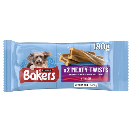 Bakers Meaty Twists Medium Beef Dog Chews