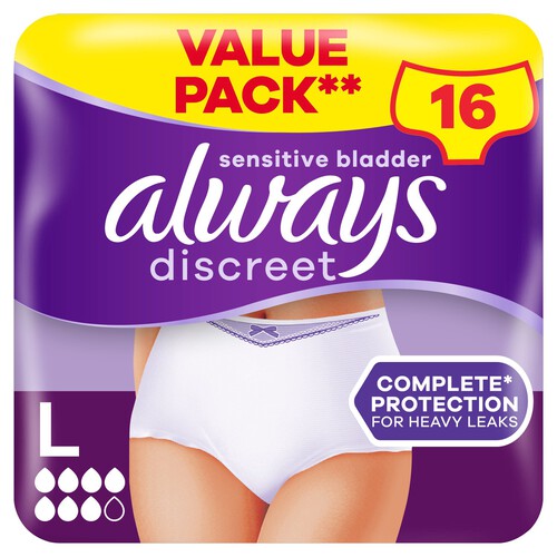 Always Discreet Heavy Adult Incontinence Pants Plus Large 