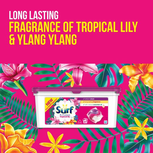 Surf 3-In-1 Tropical Lily Washing Capsules