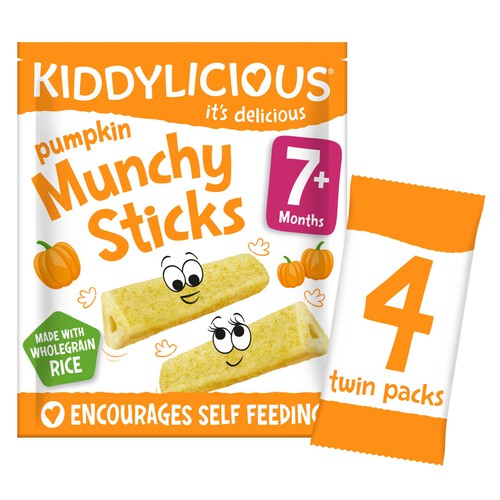 Kiddylicious Pumpkin Munchy Sticks Baby Snacks 