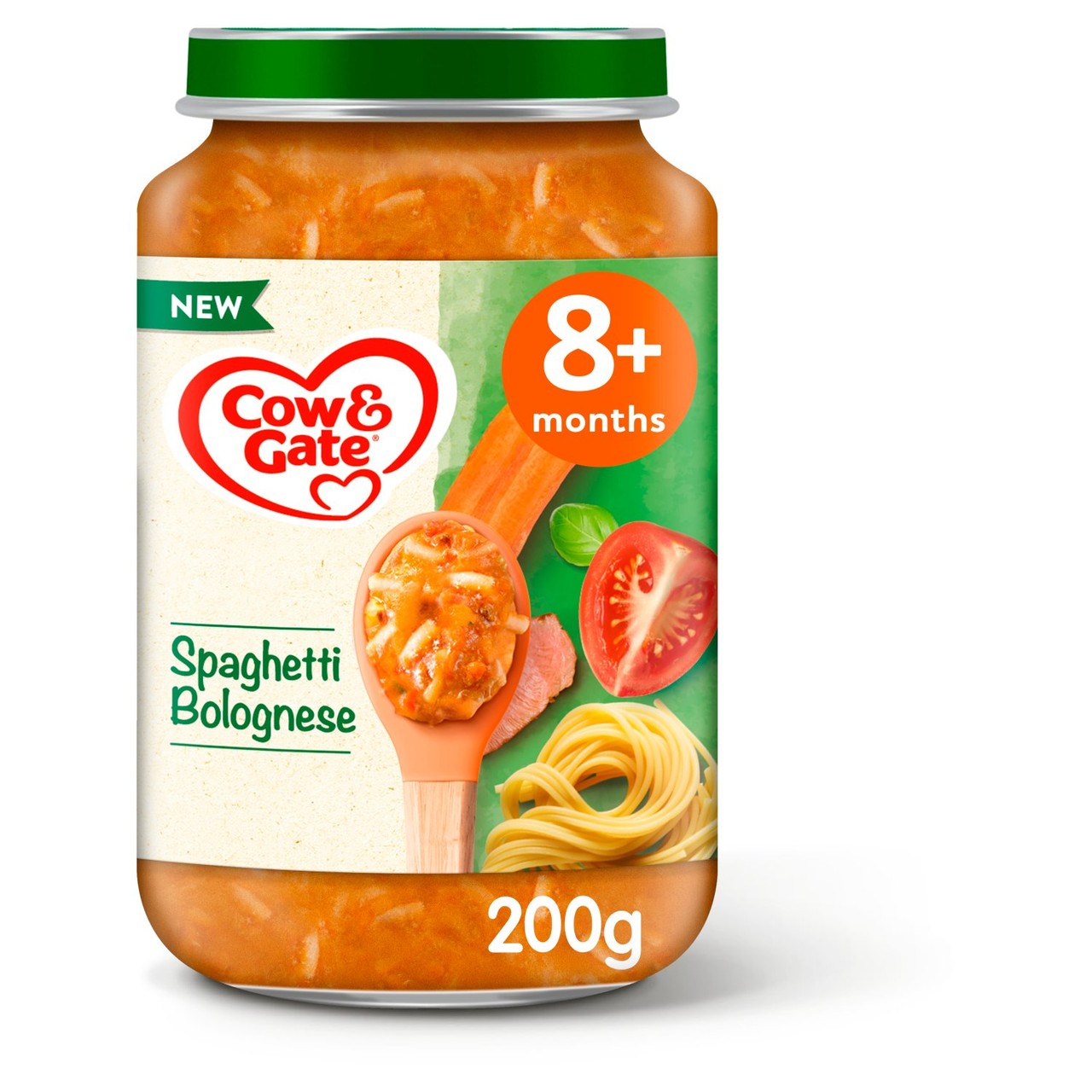 Cow & Gate Spaghetti Bolognese Baby Food Meal Jar 8+ Months 200g