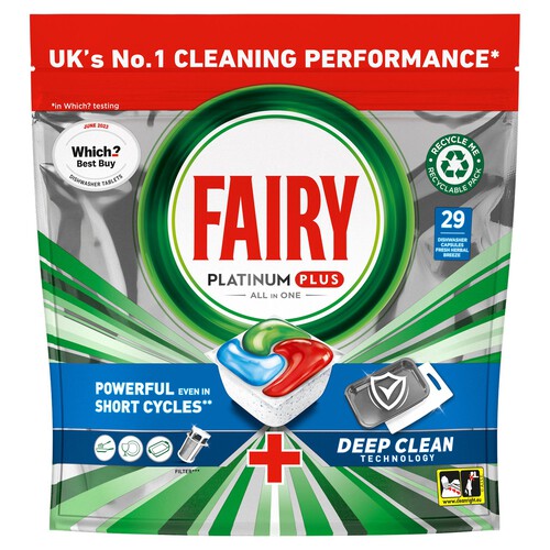 Fairy Platinum Plus Deep Clean Dishwasher Tablets