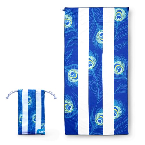 Keplin Beach Towel Peacock Feather 90cm x 160cm