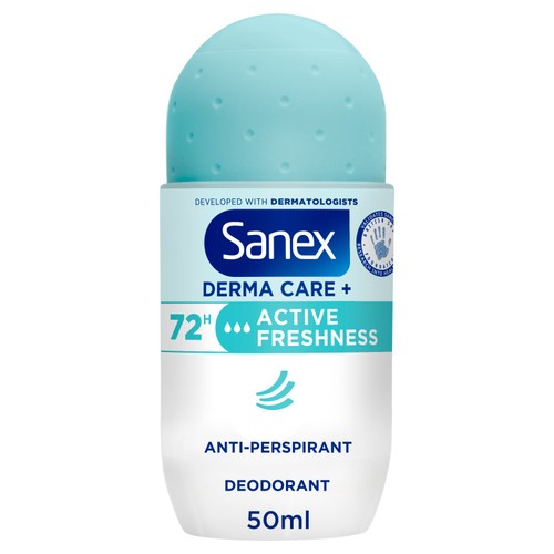 Sanex Derma Care+ Active Fresh 72hr Roll On Deodorant 50ml