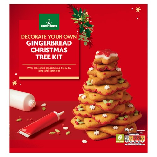 Morrisons Decorate Your Own Gingerbread Christmas Tree Kit 531g