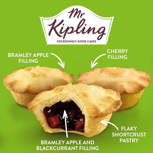 Mr Kipling Apple, Blackcurrant & Cherry Fruit Pies Cakes 6pk