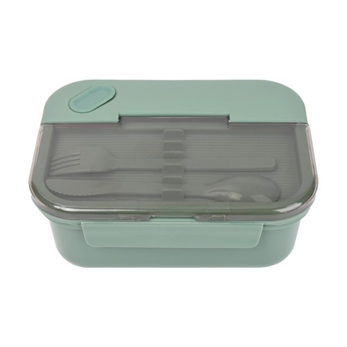 Nutmeg Home Lunchbox with Cutlery Green