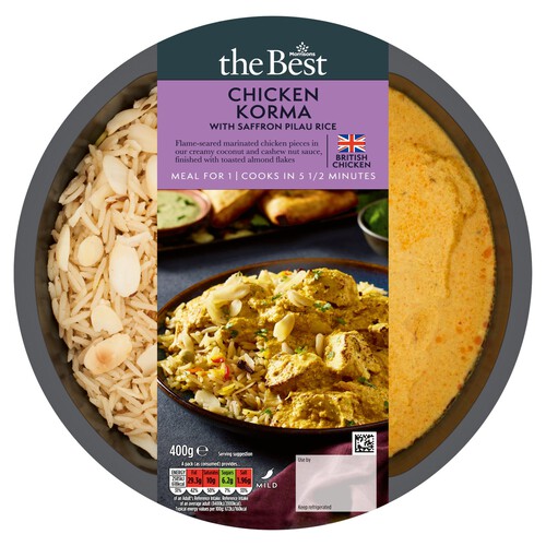 Morrisons The Best Chicken Korma & Rice 