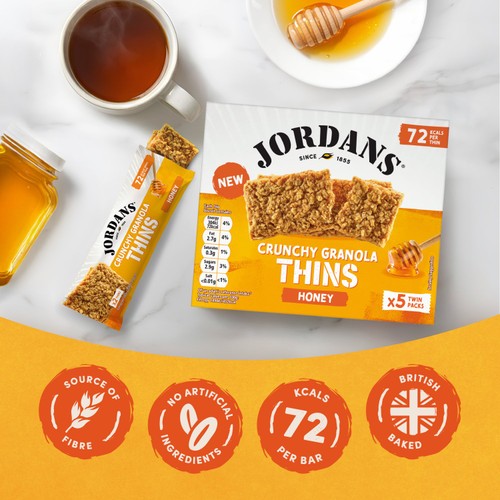Jordans Granola Thins Honey Oat Cereal Bars 5 x 32g