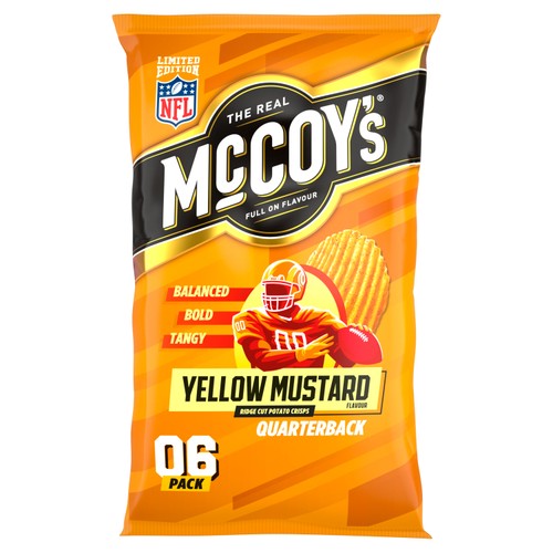 McCoy's Yellow Mustard Crisps  6 x 25g