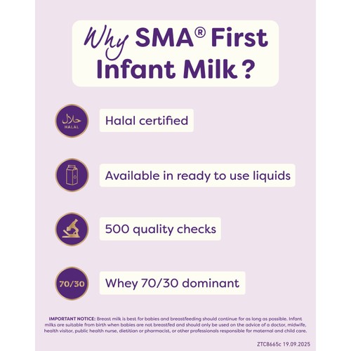 SMA First Infant Baby Milk Powder Formula From Birth 1.2kg (2x600g)