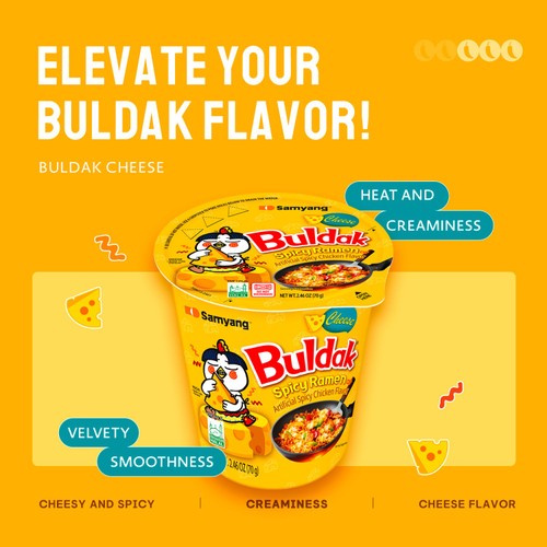 Samyang Buldak Hot Chicken Flavour Cheese Ramen Noodle Cup