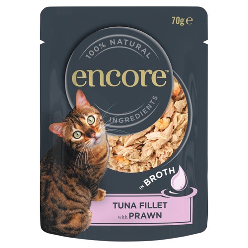 Encore Cat Pouch, Tuna Fillet with Prawn in Broth
