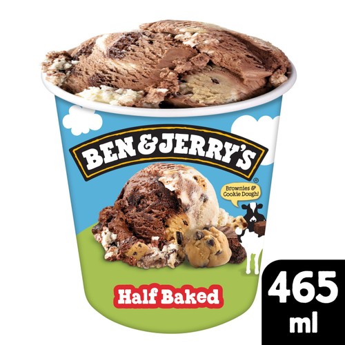 Ben & Jerry's Half Baked Chocolate & Vanilla Ice Cream Tub 465ml