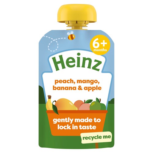 Heinz Peach, Mango, Banana & Apple Baby Food Fruit Puree Pouch 6+ Months