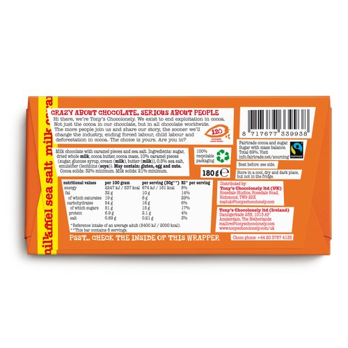 Tony's Chocolonely Milk Chocolate Salted Caramel