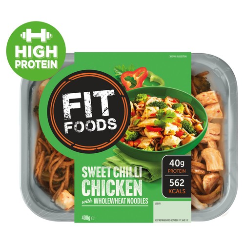Fit Foods Sweet Chilli Chicken with Wholewheat Noodles 400g