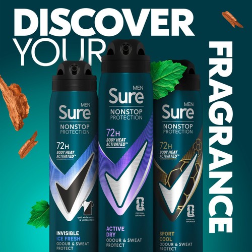Sure Men Nonstop Protection Anti-Perspirant Aerosol Active Dry 250ml