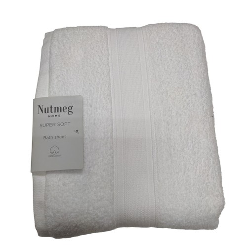 Nutmeg Home Supersoft Cotton Bath Sheet White