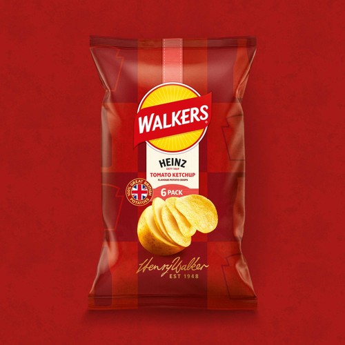 Walkers Heinz Tomato Ketchup Multipack Crisps 6 x 25g