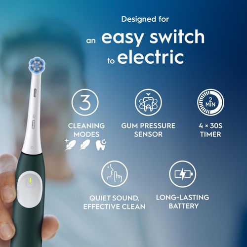 Oral-B iO2 Forest Green Electric Toothbrush + Travel Case - Morrisons ...