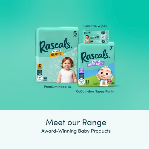Rascals Premium Nappies Size 3 44 Pack