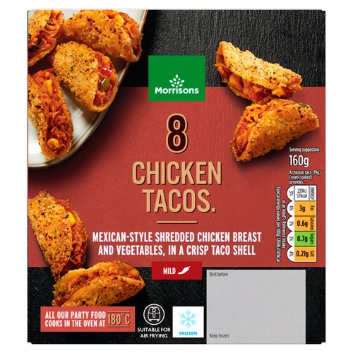 Morrisons 8 Chicken Tacos Mexican-Style 160g