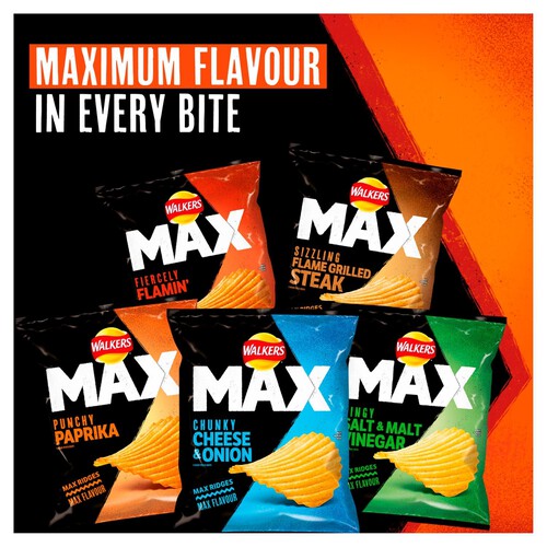 Walkers Max Punchy Paprika Multipack Crisps 