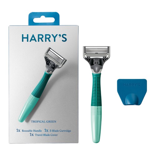 Harry's 5 Blade Cartridge And Handle Tropical Green 1 Pack