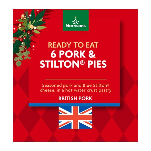 Morrisons 6 Mini Pork & Stilton Pork Pies
