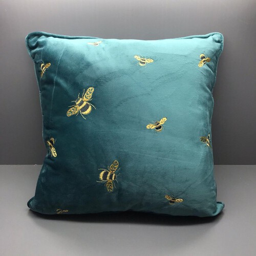 Nutmeg Home Embroidered Multi Bee Cushion