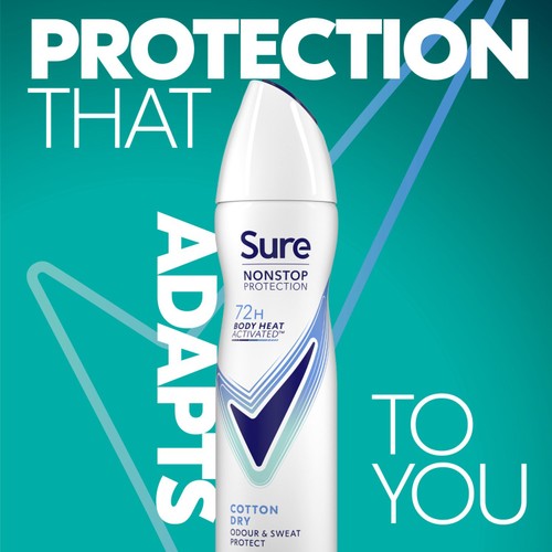 Sure Antiperspirant Deodorant Nonstop Protection Cotton Dry 150ml