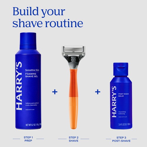 Harry's 5 Blade Cartridge And Handle Indigo Blue 1 Pack