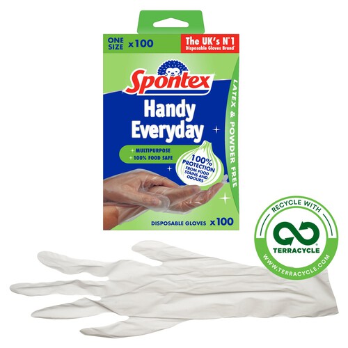 Spontex 100 Handy Multipurpose Disposable Gloves